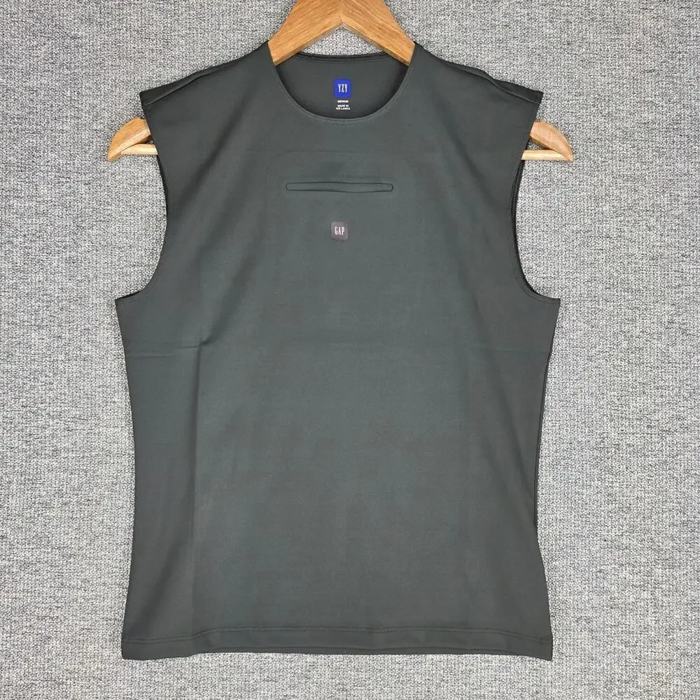 YEEZY GAP ENGINEERED BY BALENCIAGA T‑SHIRT TANK TOP – DARK GRAY – SIZE MEDIUM